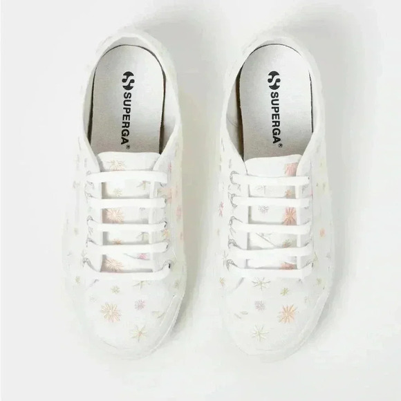 Superga White Sneakers with Multicolor Starburst Design - Picture 1 of 8